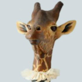 Girafe zèbre- Sculpture en papier de Mélanie Bourlon - 38 Le Avenières - Isère - Rhône-Alpes - France - Photo : Anthony Cottarel