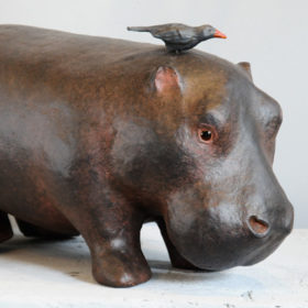 Mini Hippo- Sculpture en papier de Mélanie Bourlon - 38 Le Avenières - Isère - Rhône-Alpes - France - Photo : Anthony Cottarel