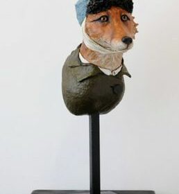 Renard Van Goupil - Sculpture en papier de Mélanie Bourlon - 38 Le Avenières - Isère - Rhône-Alpes - France - Photo : Anthony Cottarel