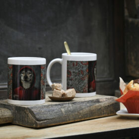 Mug loup rouge - Mélanie Bourlon, sculpture papier mâché, décoration