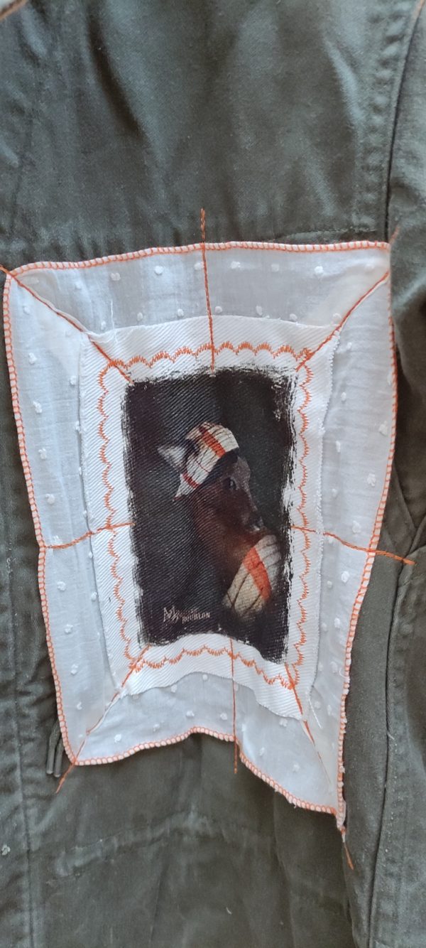 Melanie Bourlon, veste treillis vintage, la belle odalisque