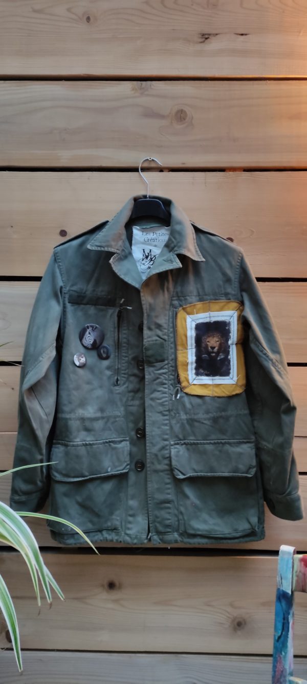 Mélanie Bourlon, veste vintage, lion