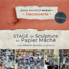 Stage collectif de sculpture en Papier Mâché, Niveau 1 "Découverte", avec Mélanie Bourlon sculpteure