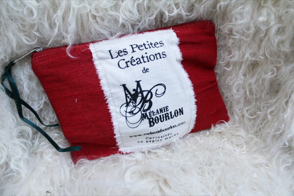 Pochette rouge Loup vichy rouge - S