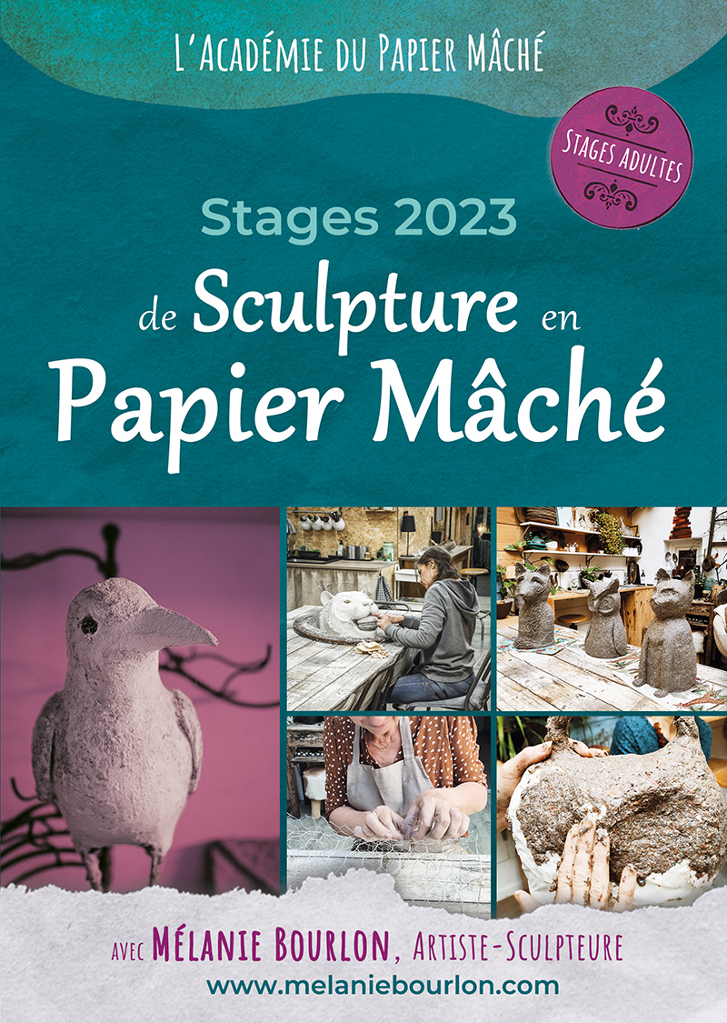 Stages collectifs de sculpture en papier mâché 2023