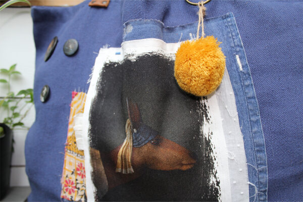 Grand sac Mélanie Bourlon Biche à la perle pompon jaune