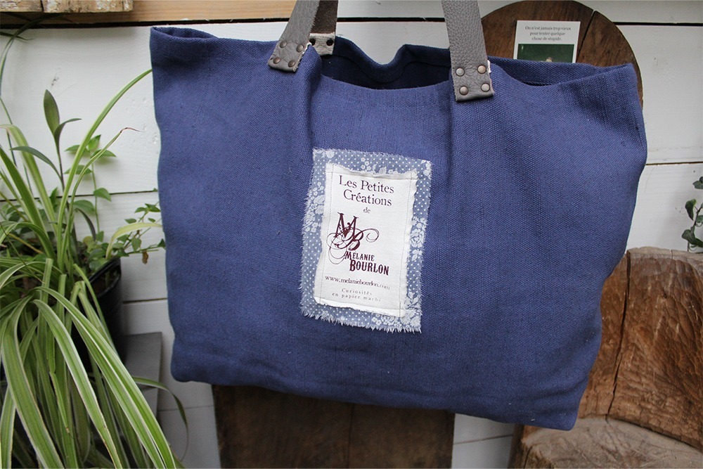 Grand sac Mélanie Bourlon dalmatienne - Pompon gris