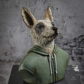 Chien - Sculpture papier mâché pour Saint-Junien - par Mélanie Bourlon