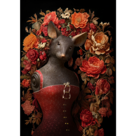 Peinture 40 x 60 - Souris fleurs - Impression sur toile - Mélanie Bourlon Sculptures en Papier mâché