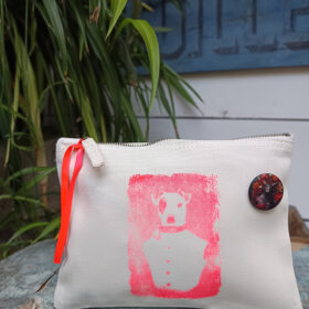 Pochette blanche Jack Russel -T010-S - melanie bourlon