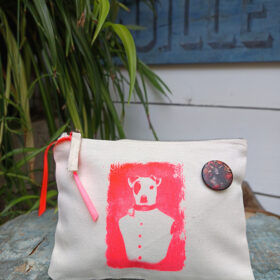 Pochette blanche Jack Russel -T011-S - melanie bourlon