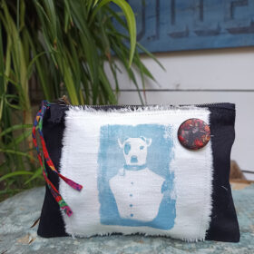 Pochette noir Jack Russel -T013-S _ melanie bourlon