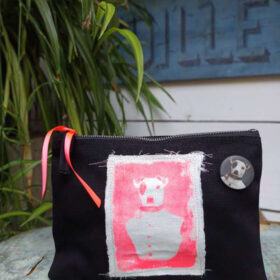 Pochette noir Jack Russel -T014-S _ melanie bourlon