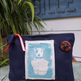 Pochette bleu sombre Jack Russel -T017-S melanie bourlon