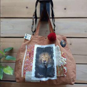Sac rouille Lion S011 melanie bourlon papier mâché
