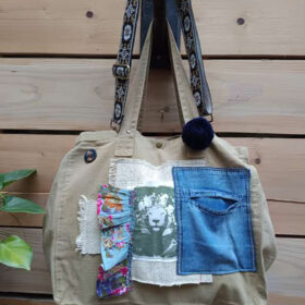 Sac kaki Lion S007 melani bourlon papier mache