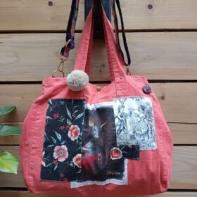 Sac rose "souricette" S005 melanie bourlon papier mache