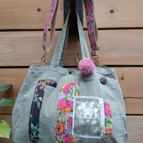 Sac kaki "Lion" S004 melanie bourlon papier mache