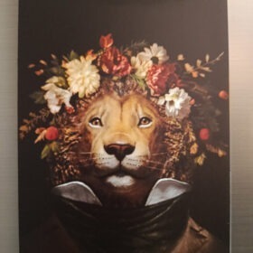 Magnet Lion aux fleurs - melanie bourlon - papier mache