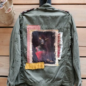 Veste kaki " Souricette " - V017 - melanie bourlon - papier mache