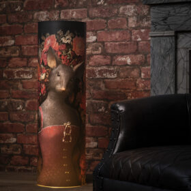 Lampe Souricette aux fleurs Grande - melanie bourlon - papier mâché