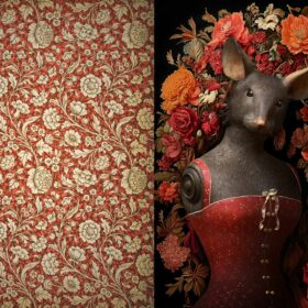 Set de table Souricette aux fleurs - melanie bourlon - papier mâché