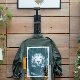 veste kaki lion-V008 melanie bourlon papier mâché