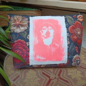 Pochette motifs fleurs - Loup -T037 - M melanie bourlon