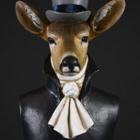 Chevreuil dandy papier mâché Mélanie Bourlon