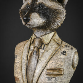 Monsieur Raton laveur papier mâché Mélanie Bourlon
