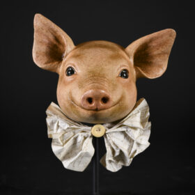 Portrait de cochon papier mâché Melanie